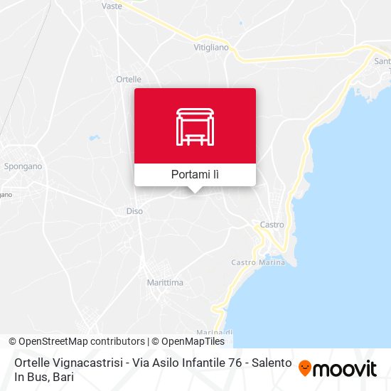 Mappa Ortelle Vignacastrisi - Via Asilo Infantile 76 - Salento In Bus