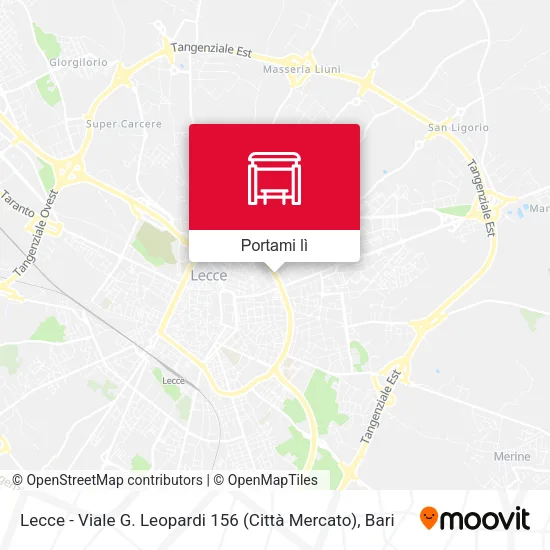 Mappa Lecce - Viale G. Leopardi 156 (Città Mercato)