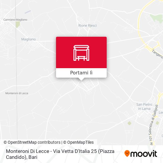 Mappa Monteroni Di Lecce - Via Vetta D'Italia 25  (Piazza Candido)