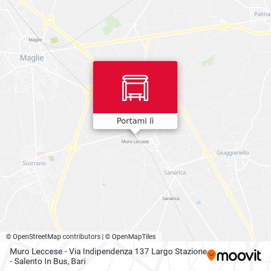 Mappa Muro Leccese - Via Indipendenza 137 Largo Stazione - Salento In Bus