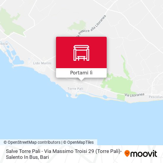 Mappa Salve Torre Pali - Via Massimo Troisi 29 (Torre Pali)- Salento In Bus