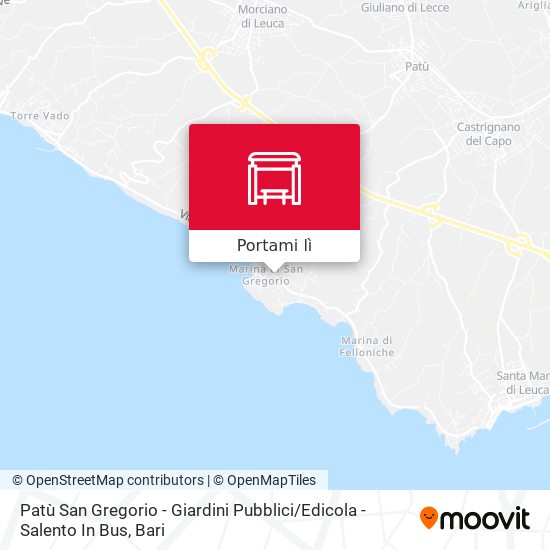 Mappa Patù San Gregorio - Giardini Pubblici / Edicola  - Salento In Bus