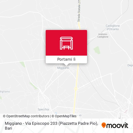 Mappa Miggiano - Via Episcopo 203 (Piazzetta Padre Pio)