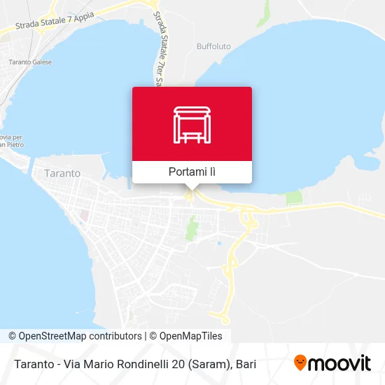 Mappa Taranto - Via Mario Rondinelli 20 (Saram)