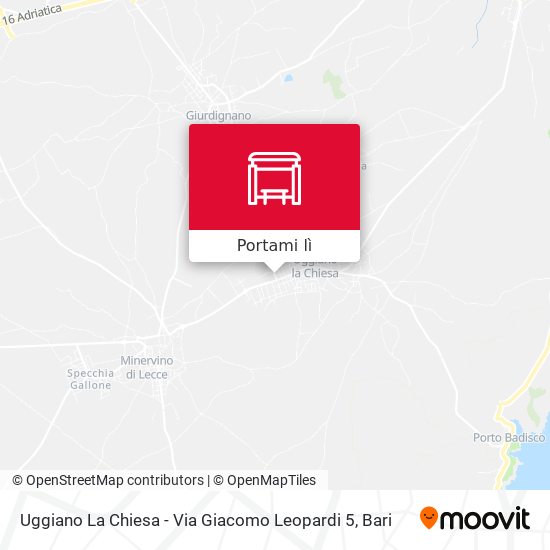 Mappa Uggiano La Chiesa - Via Giacomo Leopardi 5