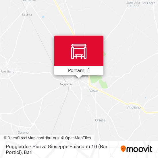 Mappa Poggiardo - Piazza Giuseppe Episcopo 10 (Bar Portici)