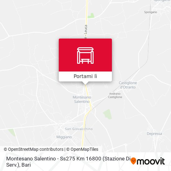 Mappa Montesano Salentino - Ss275 Km 16800 (Stazione Di Serv.)