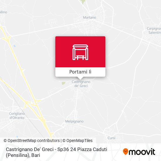 Mappa Castrignano De' Greci - Sp36 24 Piazza Caduti (Pensilina)