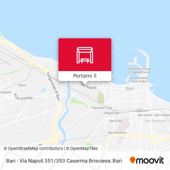 Mappa Bari - Via Napoli 351 / 353 Caserma Brisciese
