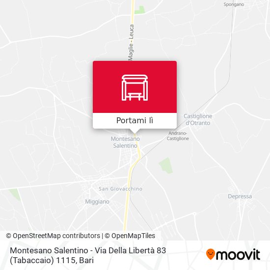 Mappa Montesano Salentino - Via Della Libertà 83 (Tabaccaio) 1115