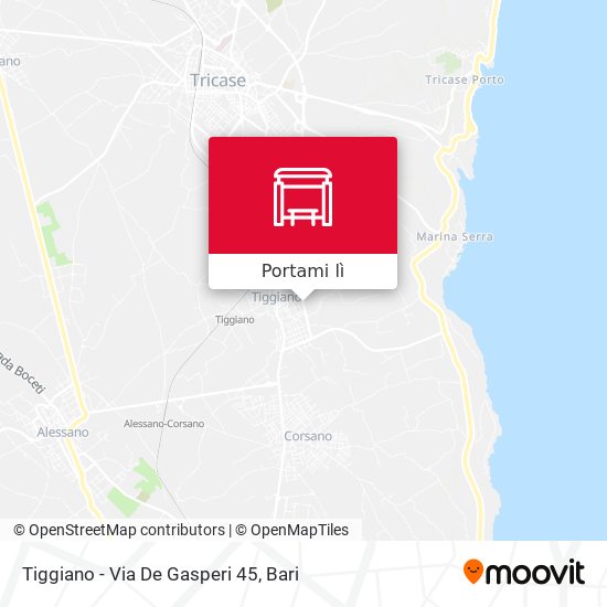 Mappa Tiggiano - Via De Gasperi 45