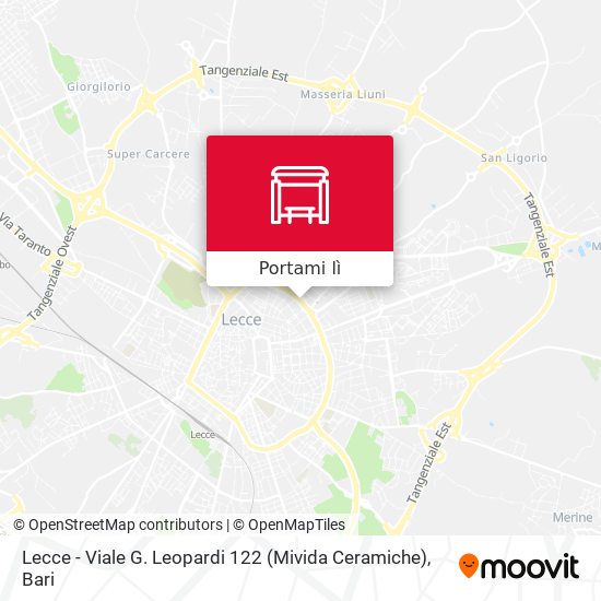 Mappa Lecce - Viale G. Leopardi 122 (Mivida Ceramiche)