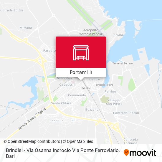 Mappa Brindisi - Via Osanna Incrocio Via Ponte Ferroviario