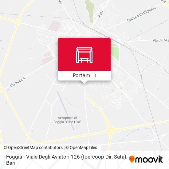 Mappa Foggia - Viale Degli Aviatori 126   (Ipercoop Dir. Sata)