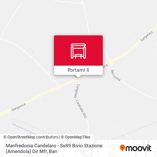Mappa Manfredonia Candelaro - Ss89 Bivio Stazione (Amendola) Dir Mfr