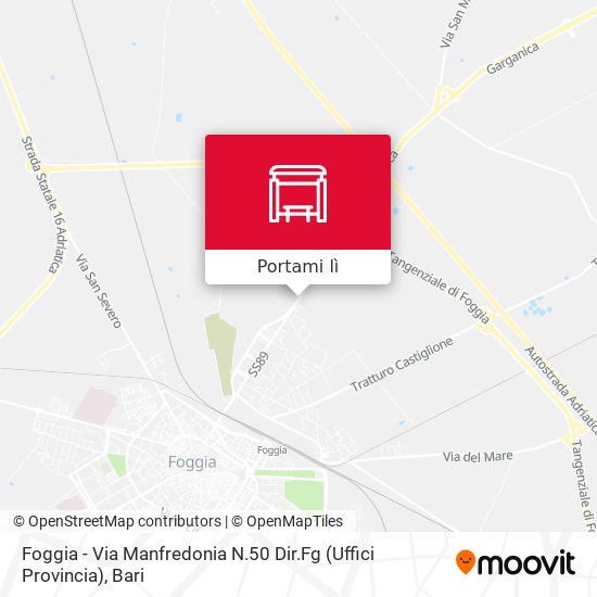 Mappa Foggia - Via Manfredonia N.50 Dir.Fg (Uffici Provincia)