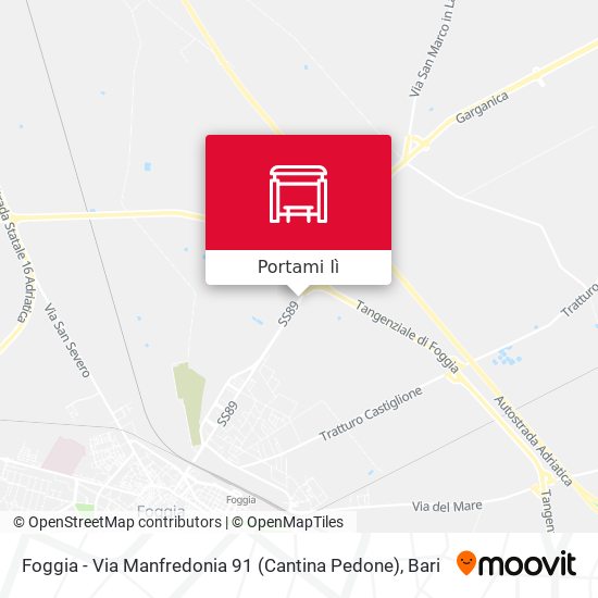 Mappa Foggia - Via Manfredonia 91  (Cantina Pedone)