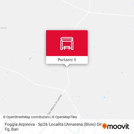 Mappa Foggia Arpinova - 	Sp26 Località L'Amarena (Bivio) Dir Fg