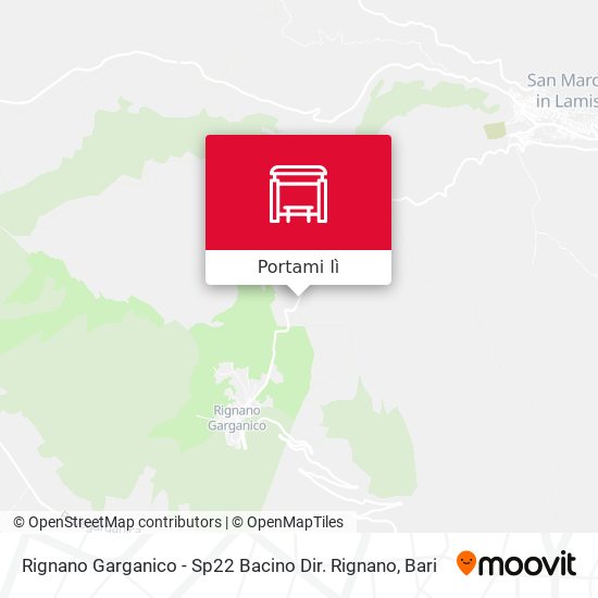 Mappa Rignano Garganico - Sp22 Bacino Dir. Rignano