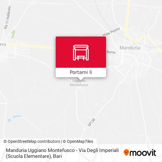 Mappa Manduria Uggiano Montefusco - Via Degli Imperiali (Scuola Elementare)