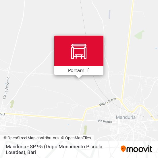 Mappa Manduria - SP 95 (Dopo Monumento Piccola Lourdes)