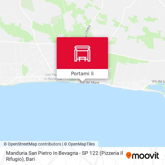 Mappa Manduria San Pietro In Bevagna - SP 122 (Pizzeria Il Rifugio)