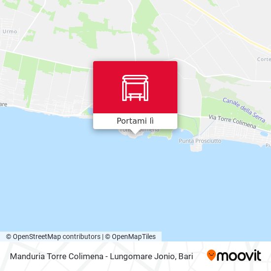 Mappa Manduria Torre Colimena - Lungomare Jonio