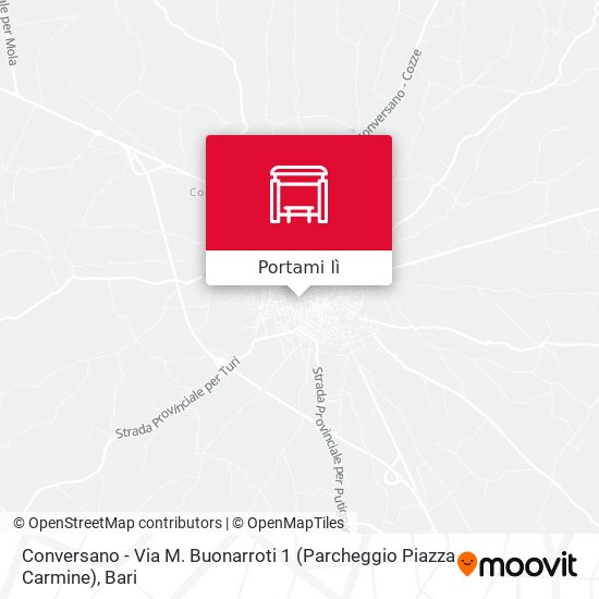 Mappa Conversano - Via M. Buonarroti 1 (Parcheggio Piazza Carmine)