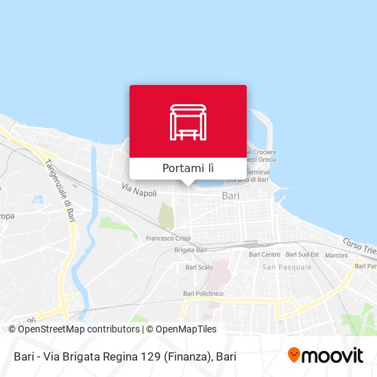 Mappa Bari - Via Brigata Regina 129 (Finanza)