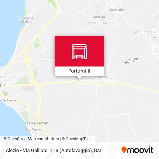 Mappa Alezio - Via Gallipoli 118 (Autolavaggio)
