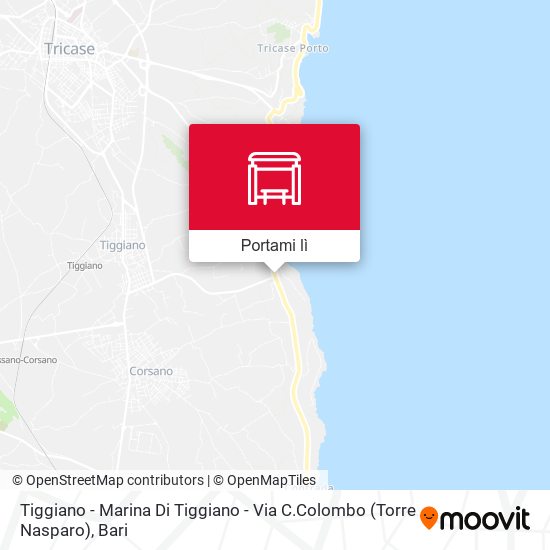 Mappa Tiggiano - Marina Di Tiggiano - Via C.Colombo (Torre Nasparo)
