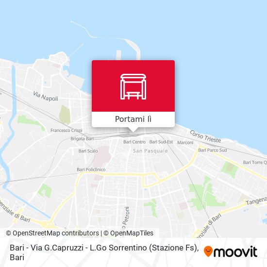 Mappa Bari - Via G.Capruzzi - L.Go Sorrentino (Stazione Fs)