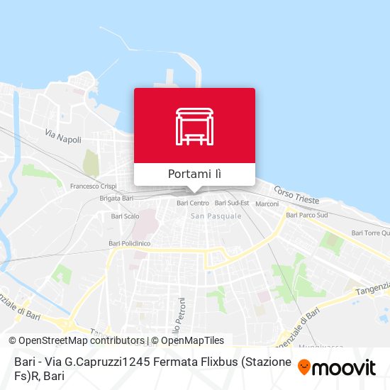 Mappa Bari - Via G.Capruzzi1245 Fermata Flixbus (Stazione Fs)R