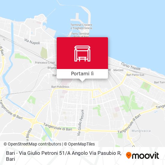 Mappa Bari - Via Giulio Petroni 51 / A Angolo Via Pasubio R