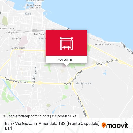 Mappa Bari - Via Giovanni Amendola 182 (Fronte Ospedale)