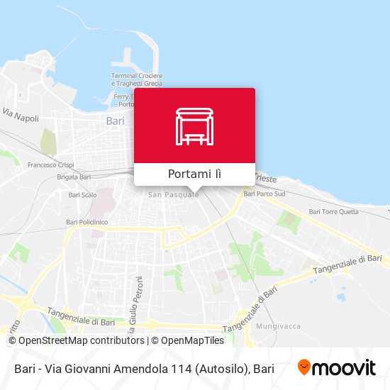 Mappa Bari - Via Giovanni Amendola 114 (Autosilo)