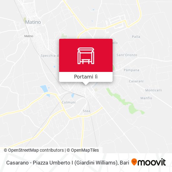 Mappa Casarano - Piazza Umberto I (Giardini Williams)