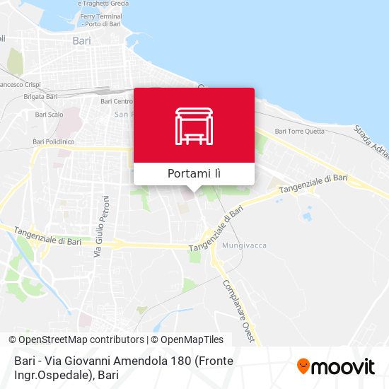 Mappa Bari - Via Giovanni Amendola 180 (Fronte Ingr.Ospedale)
