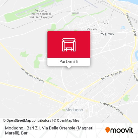 Mappa Modugno - Bari Z.I. Via Delle Ortensie (Magneti Marelli)