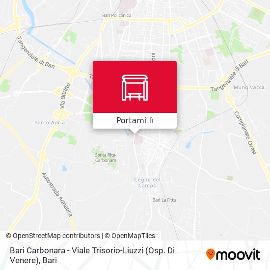 Mappa Bari Carbonara - Viale Trisorio-Liuzzi (Osp. Di Venere)