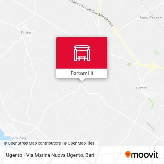 Mappa Ugento - Via Marina Nuova Ugento