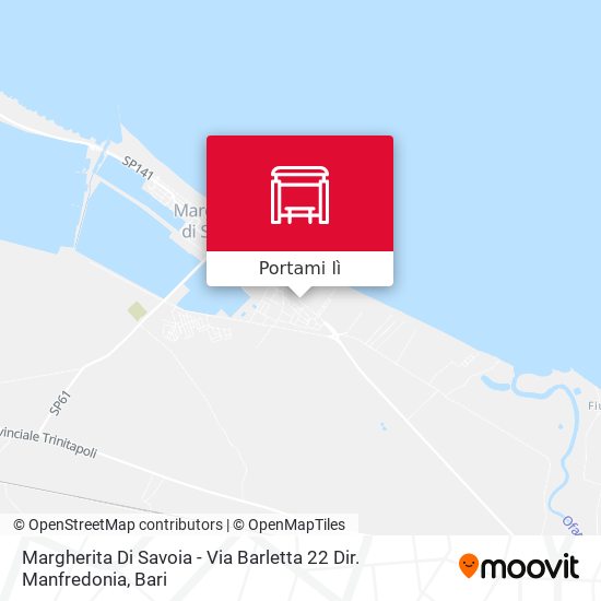 Mappa Margherita Di Savoia - Via Barletta 22 Dir. Manfredonia