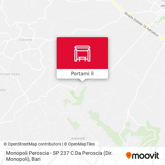Mappa Monopoli Peroscia - SP 237 C.Da Peroscia (Dir. Monopoli)