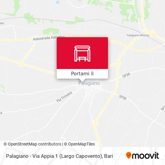 Mappa Palagiano - Via Appia 1 (Largo Capovento)