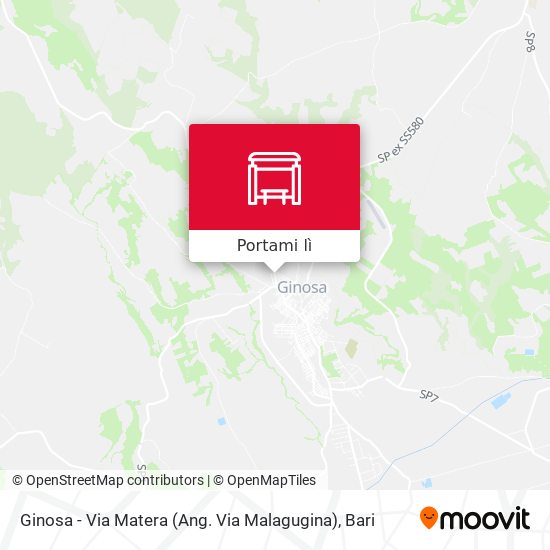 Mappa Ginosa - Via Matera (Ang. Via Malagugina)