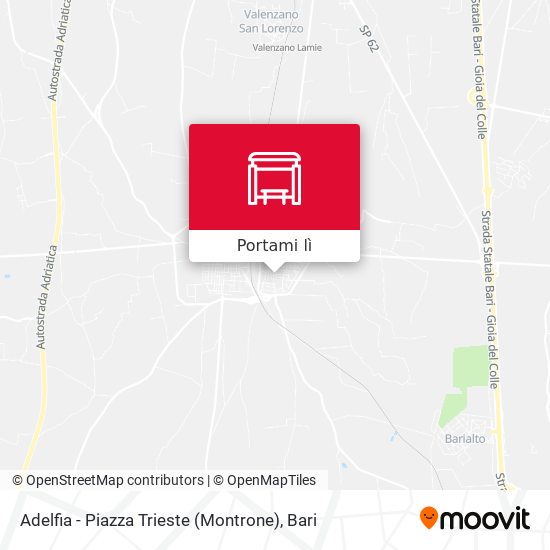 Mappa Adelfia - Piazza Trieste (Montrone)