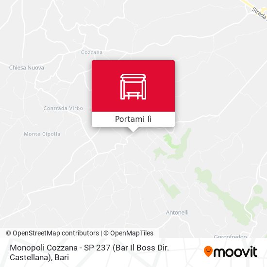 Mappa Monopoli Cozzana - SP 237 (Bar Il Boss Dir. Castellana)