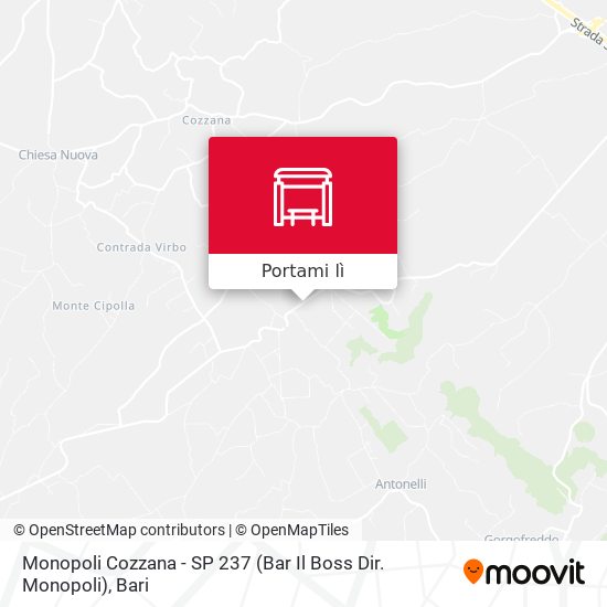 Mappa Monopoli Cozzana - SP 237 (Bar Il Boss Dir. Monopoli)