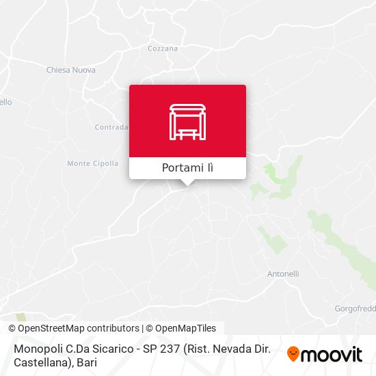 Mappa Monopoli C.Da Sicarico - SP 237 (Rist. Nevada Dir. Castellana)