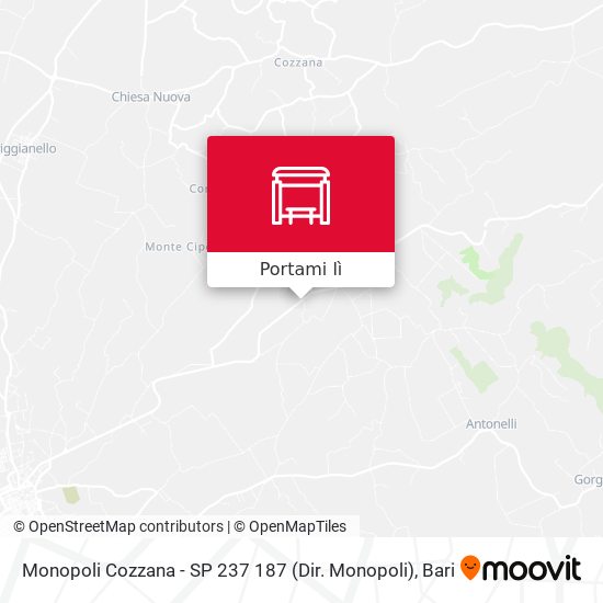 Mappa Monopoli Cozzana - SP 237 187 (Dir. Monopoli)
